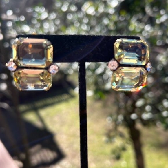 IRADJ MOINI NYC Designer Citrine VTG EARRINGS - Picture 4 of 9